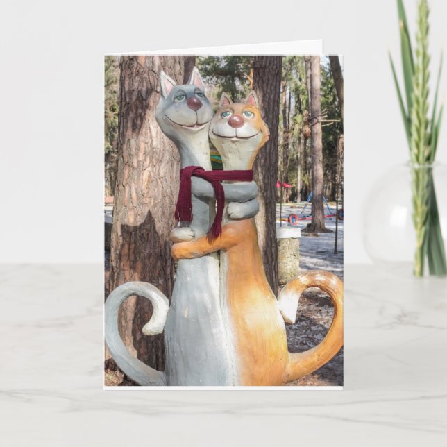 CAT WEDDING ANNIVERSARY Greeting Cards for couple (Front)