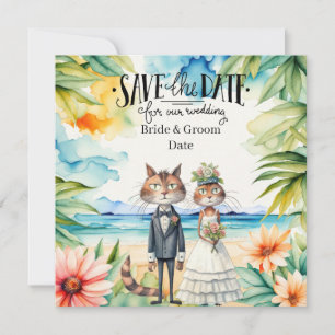 Cat Wedding Beach Wedding Themed Save The Date
