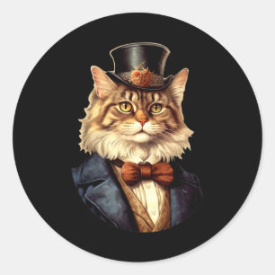 Cat Wedding Bride Groom Pet Cat Owners Lovers Wedd Classic Round Sticker