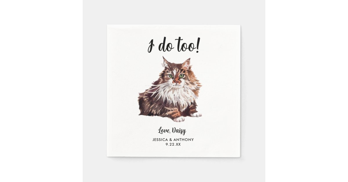 Cat Wedding Cocktail Napkins Zazzle