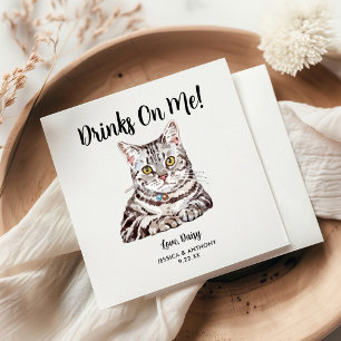 Cat Wedding Cocktail Napkins