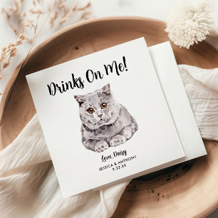 Cat Wedding Cocktail Napkins