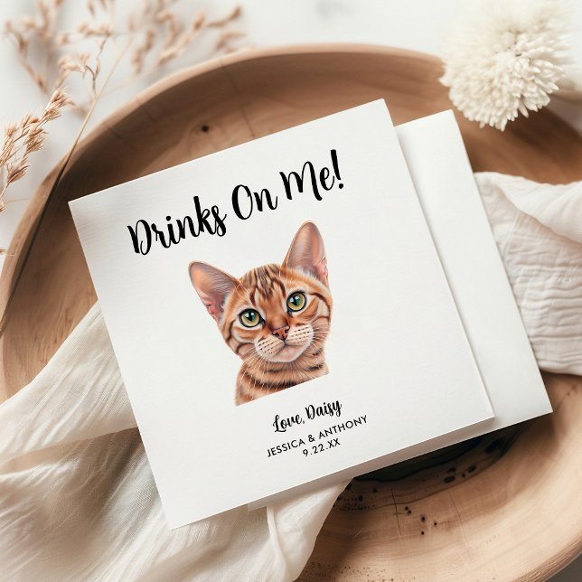 Cat Wedding Cocktail Napkins (Creator Uploaded)