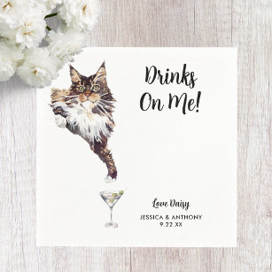 Cat Wedding Cocktail Napkins