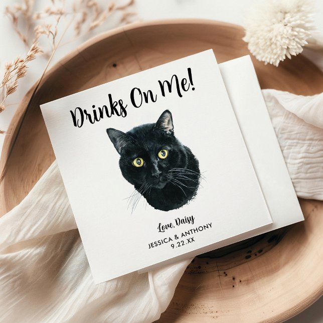 Cat Wedding Cocktail Napkins (Creator Uploaded)