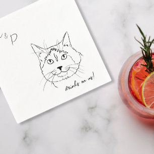 Cat Wedding Cocktail Napkins