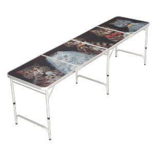 Cat Wedding, Marriage, Bride, Louis Wain Beer Pong Table