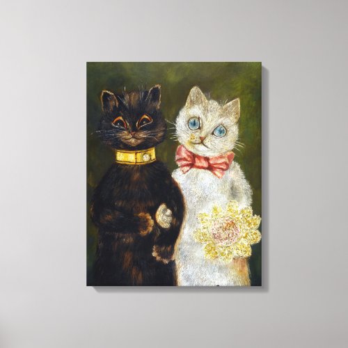 Cat Wedding Marriage Bride Louis Wain Canvas Print