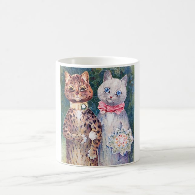 Cat Wedding, Marriage, Bride, Louis Wain Coffee Mug (Center)