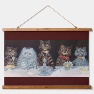 Cat Wedding, Marriage, Bride, Louis Wain Hanging Tapestry