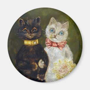 Cat Wedding, Marriage, Bride, Louis Wain Magnet