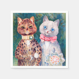 Cat Wedding, Marriage, Bride, Louis Wain Napkins