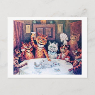Cat Wedding, Marriage, Bride, Louis Wain Postcard