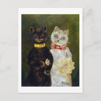 Cat Wedding, Marriage, Bride, Louis Wain Postcard