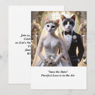 CAT WEDDING Save the Date invitation