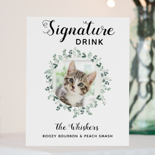 Cat Wedding Signature Drink Photo Cocktail Bar  Foam Board