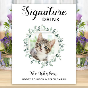 Cat Wedding Signature Drink Photo Cocktail Bar Poster