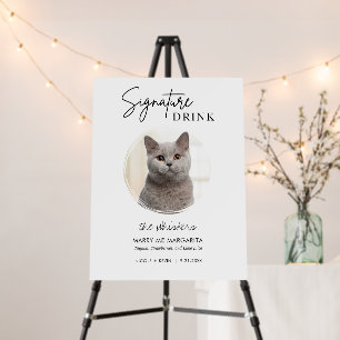 Cat Wedding Signature Drinks Cocktail Bar Pedestal Foam Board