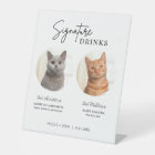 Cat Wedding Signature Drinks Cocktail Bar Pedestal