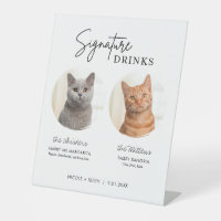 Cat Wedding Signature Drinks Cocktail Bar Pedestal