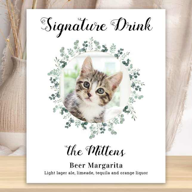 Cat Wedding Signature Drinks Photo Cocktail Bar  Poster (Creator Uploaded)