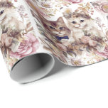 Cat Wedding with Bride and Groom  Wrapping Paper<br><div class="desc">Celebrate love with our adorable cat wedding wrapping paper! Featuring a charming design of a cat bride and groom exchanging vows, this high-quality paper is perfect for wrapping gifts for weddings, anniversaries, or any special occasion. Each sheet is crafted with care to make your presents as delightful on the outside...</div>