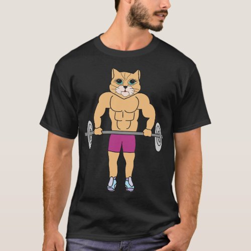 Cat weightlifter T_Shirt