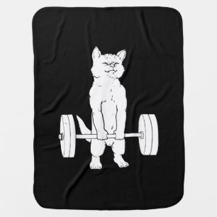 Cat Weightlifting And Gym Baby Blanket