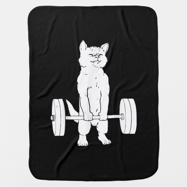 Cat Weightlifting And Gym Baby Blanket (Front)