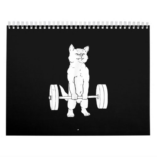 Cat Weightlifting And Gym Calendar