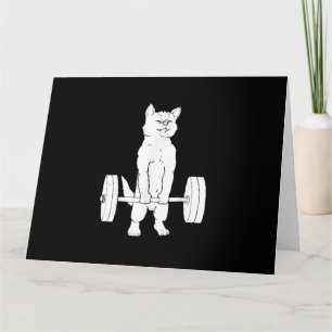 Cat Weightlifting And Gym Card