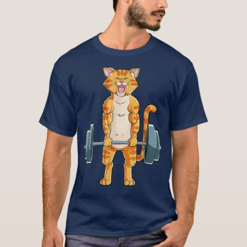 Cat Weightlifting Powerlifting Deadlift Fitness Gy T_Shirt