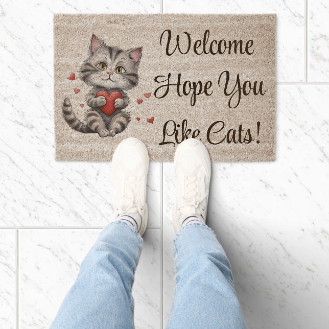 Cat Welcome Coir Mat (Insitu)