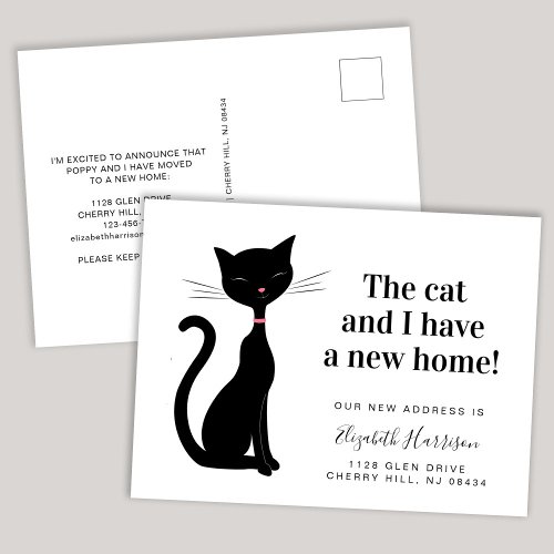 Cat Weve Moved New Address Announcement Postcard