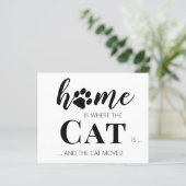 Cat We've Moved New Address Moving Budget Postcard (Standing Front)