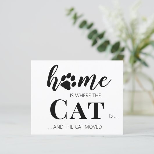 Cat We've Moved New Address Moving Budget Postcard (Standing Front)