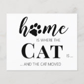 Cat We've Moved New Address Moving Budget Postcard (Front)