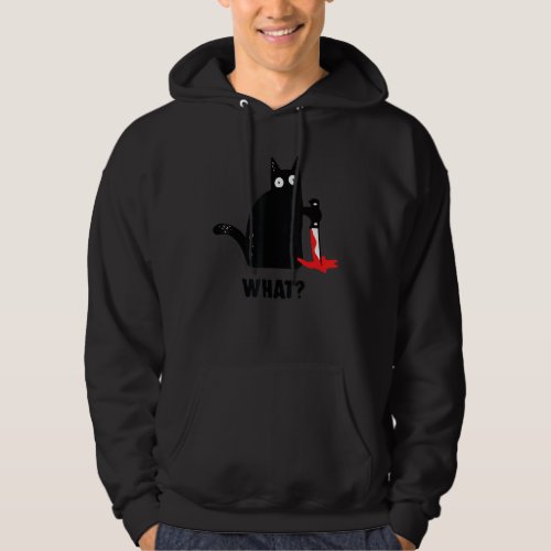 Cat What  Black Ca  Murderous Cat With Knife Hoodie