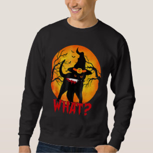 Cat What Cat Holding Knife Costume Sweatshirt