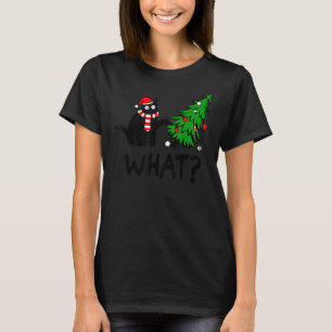 Cat What Christmas Tree Merry Christmas Winter T-Shirt