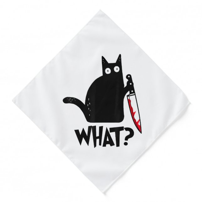 Cat What_ Funny Black Cat  Bandana (Front)