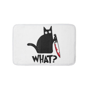 Cat What_ Funny Black Cat Bath Mat