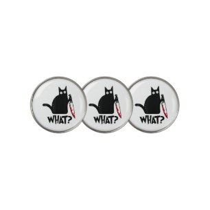 Cat What_ Funny Black Cat Golf Ball Marker