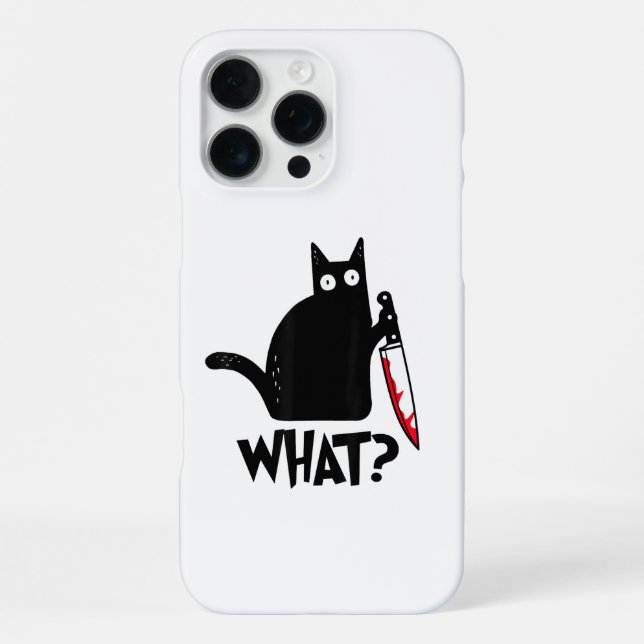 Cat What_ Funny Black Cat  Iphone Case (Back)