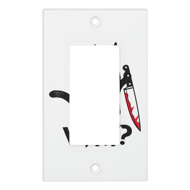 Cat What_ Funny Black Cat  Light Switch Cover (Front)