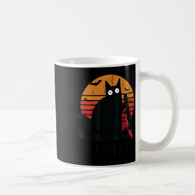 Cat What_ Funny Black Cat Murderous Cat With Knife Coffee Mug (Right)