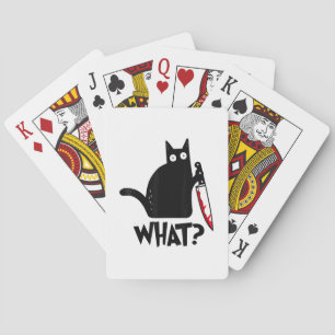 Cat What_ Funny Black Cat Poker Cards