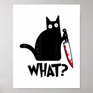 Cat What_ Funny Black Cat  Poster