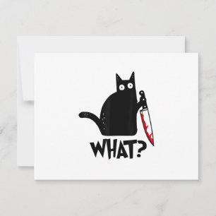 Cat What_ Funny Black Cat RSVP Card