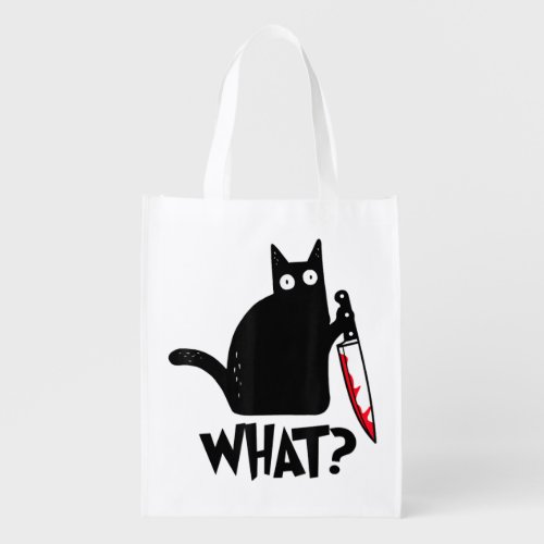 Cat What Funny Black Cat Shirt Murderous Cat With  Grocery Bag